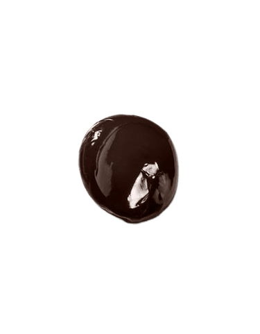 A single dark chocolate-covered almond on a white background evokes how Moroccanoil Color Depositing Mask Cocoa infuses hair with temporary color, transforming dullness into vibrancy.